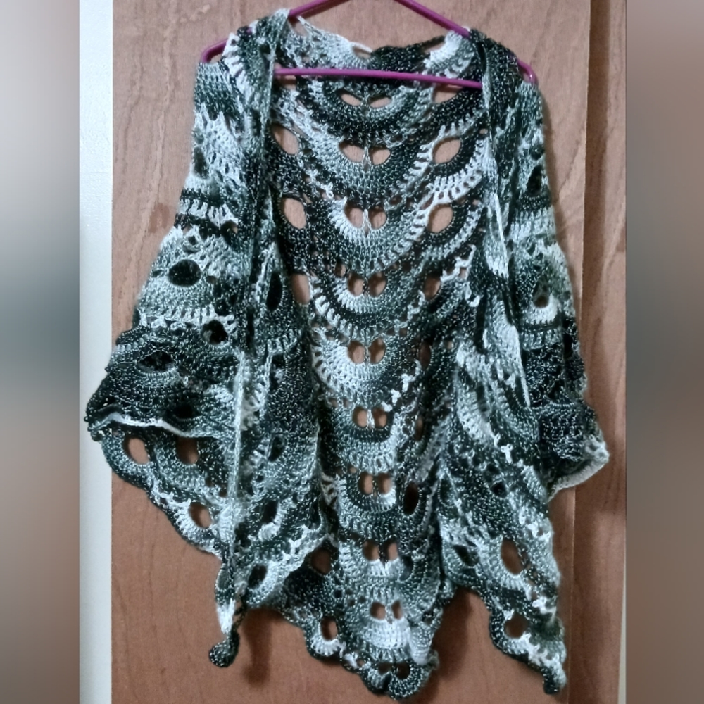 Handmade "virus" shawl